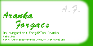 aranka forgacs business card